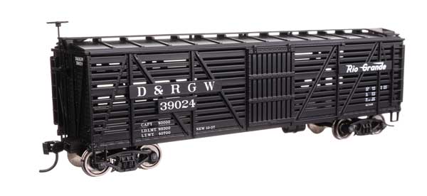 Walthers Mainline 910-41456 HO Scale 40' Wood Stock Car RTR DRGW #39024