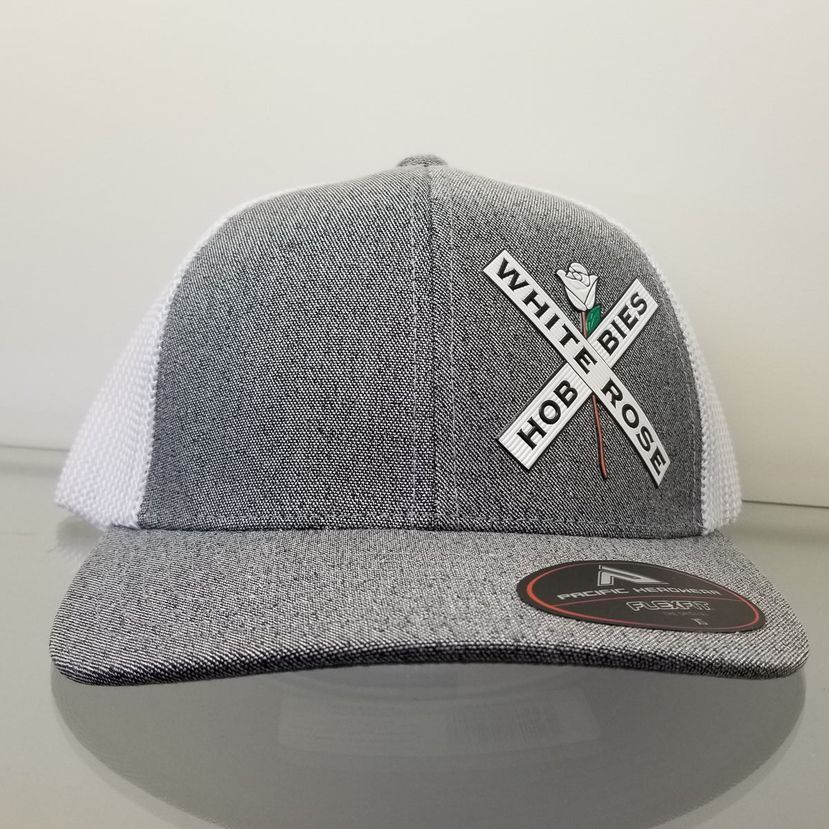 White Rose Hobbies WRH Logo Pacific Headwear P405 Gray Heather/White