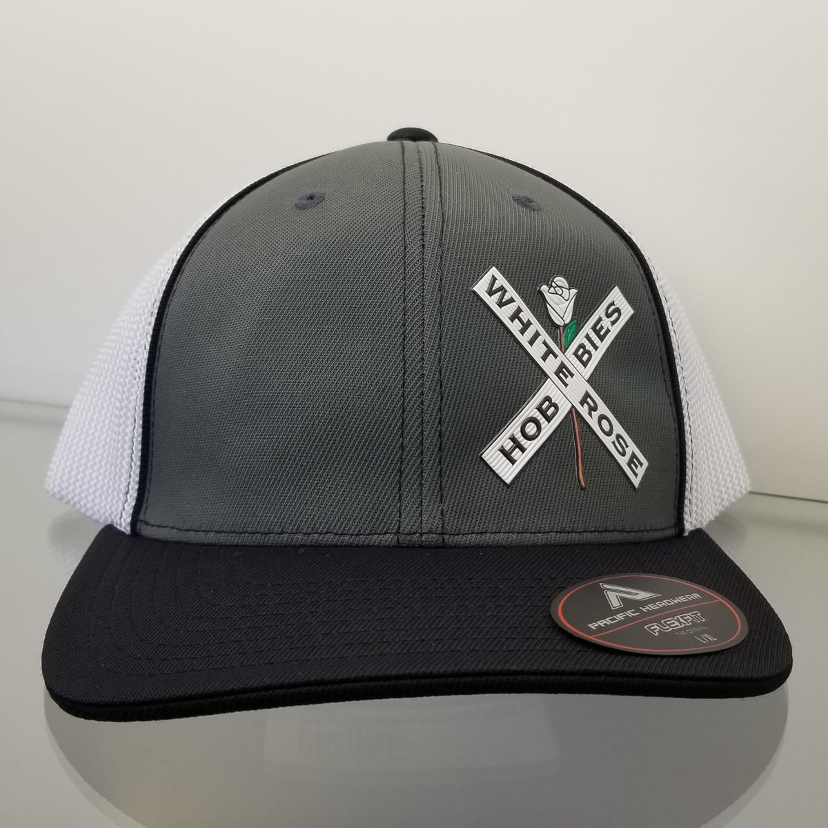 White Rose Hobbies WRH Logo Pacific Headwear 404M Graphite/Black/White