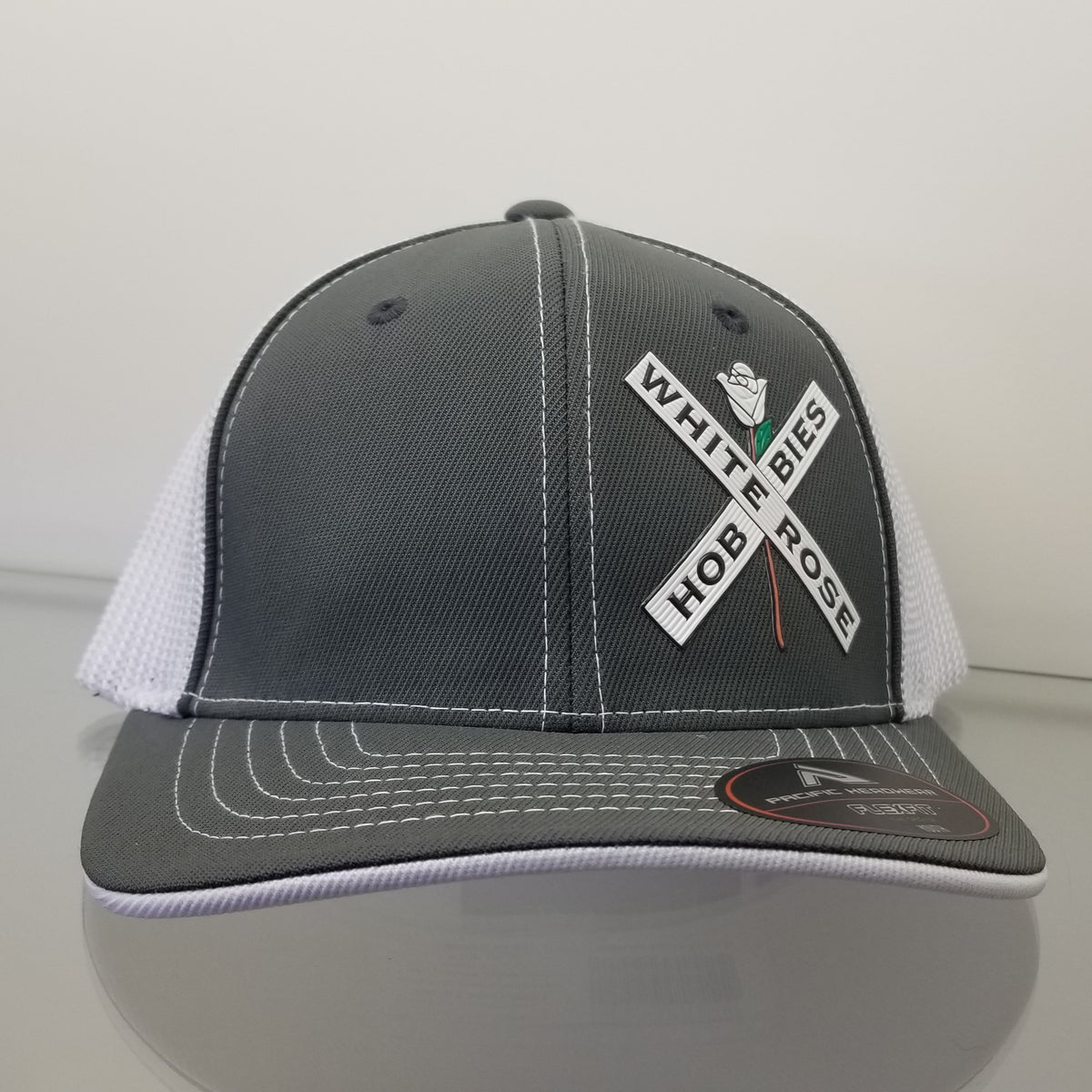 White Rose Hobbies WRH Logo Pacific Headwear 404M Logo Hat Graphite/White/Graphite