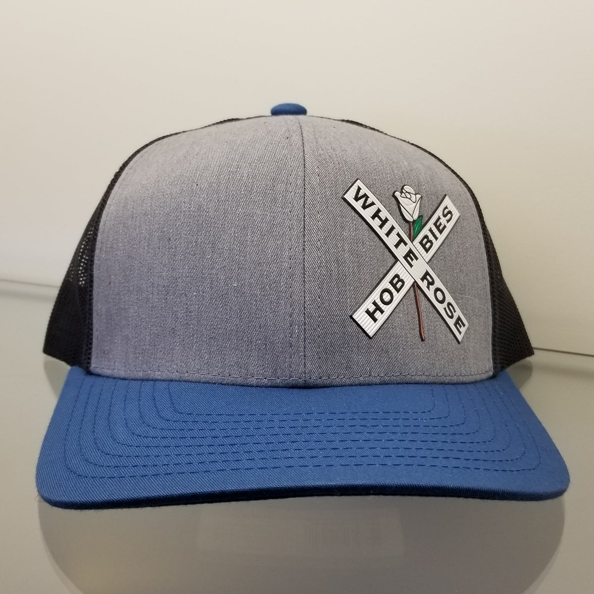White Rose Hobbies WRH LogoHat Pacific Headwear 104C Snapback Gray/Charcoal/Ocean Blue