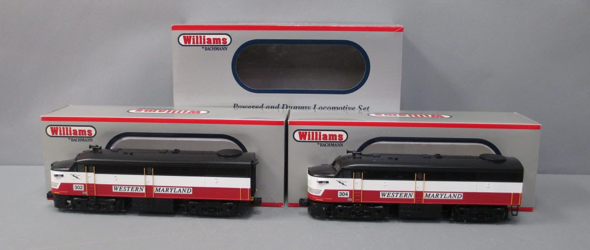 Williams 20911 O Gauge Western Maryland ALCO FA-1 AA Diesel Locomotives:302, 304