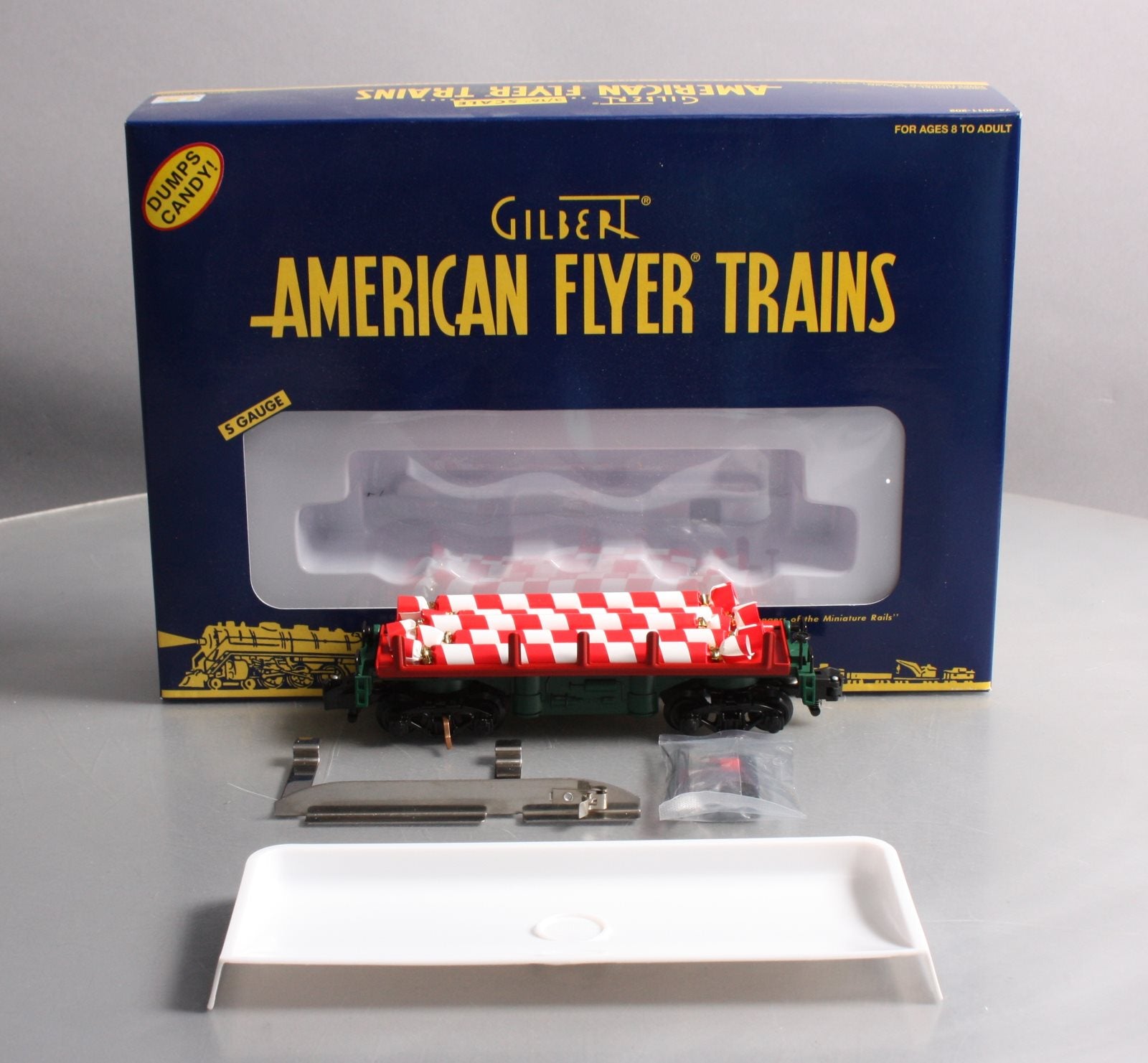 American Flyer 6-49028 S Gauge Candy Cane Operating Dump Car