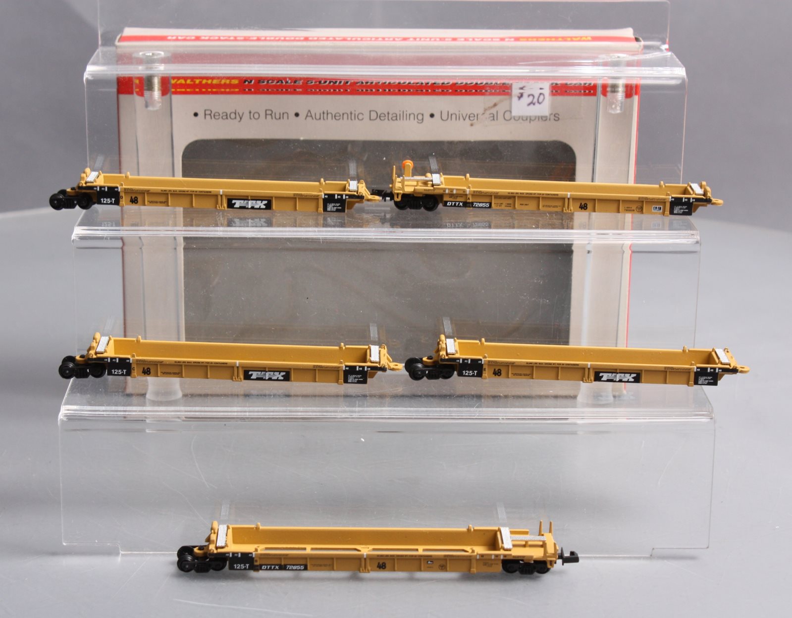 Walthers 932-8108 N Scale TTX 5-Unit Double Stack Car Set #72855
