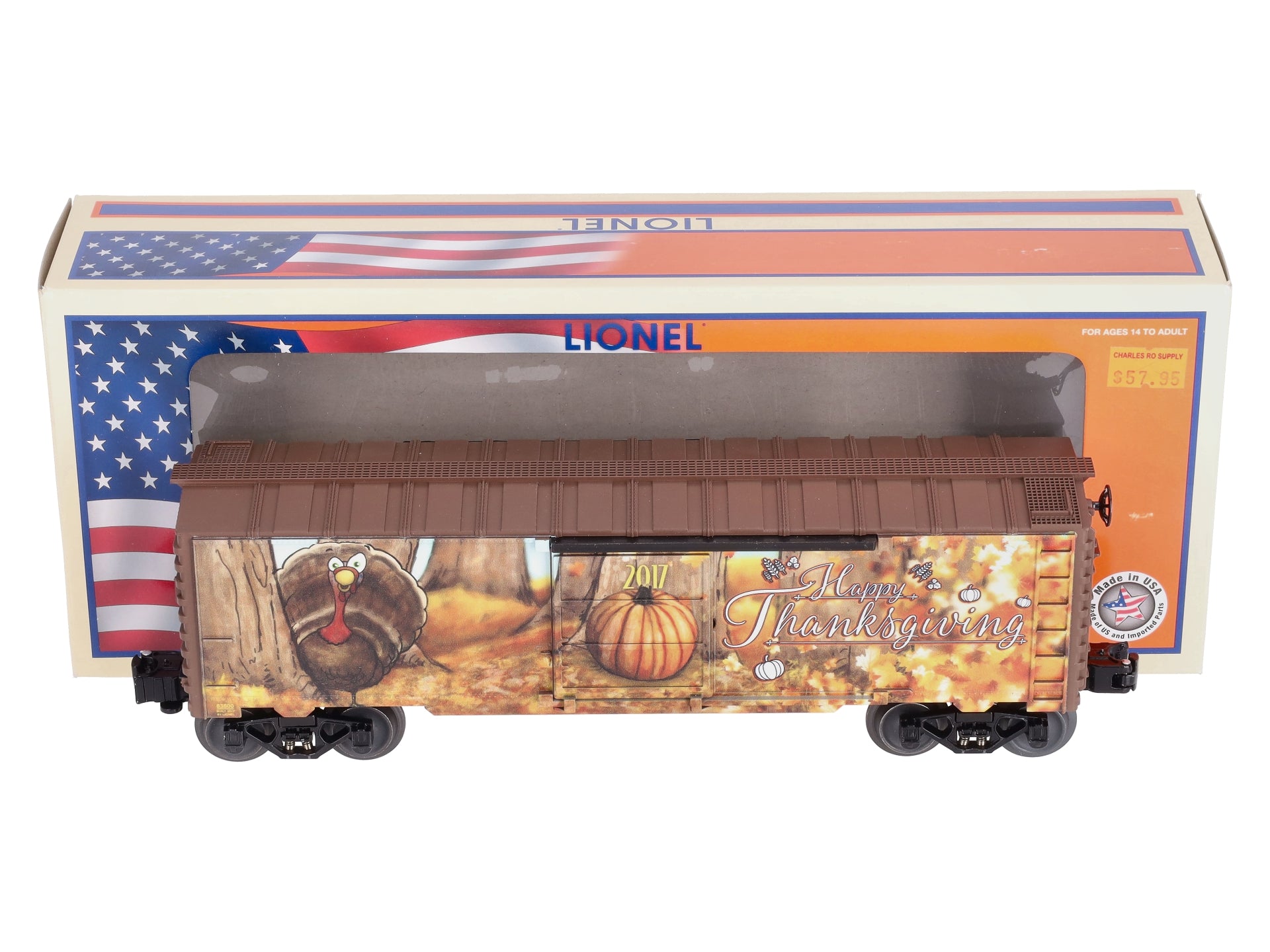 Lionel 6-83800 O Gauge Happy Thanksgiving 2017 Boxcar