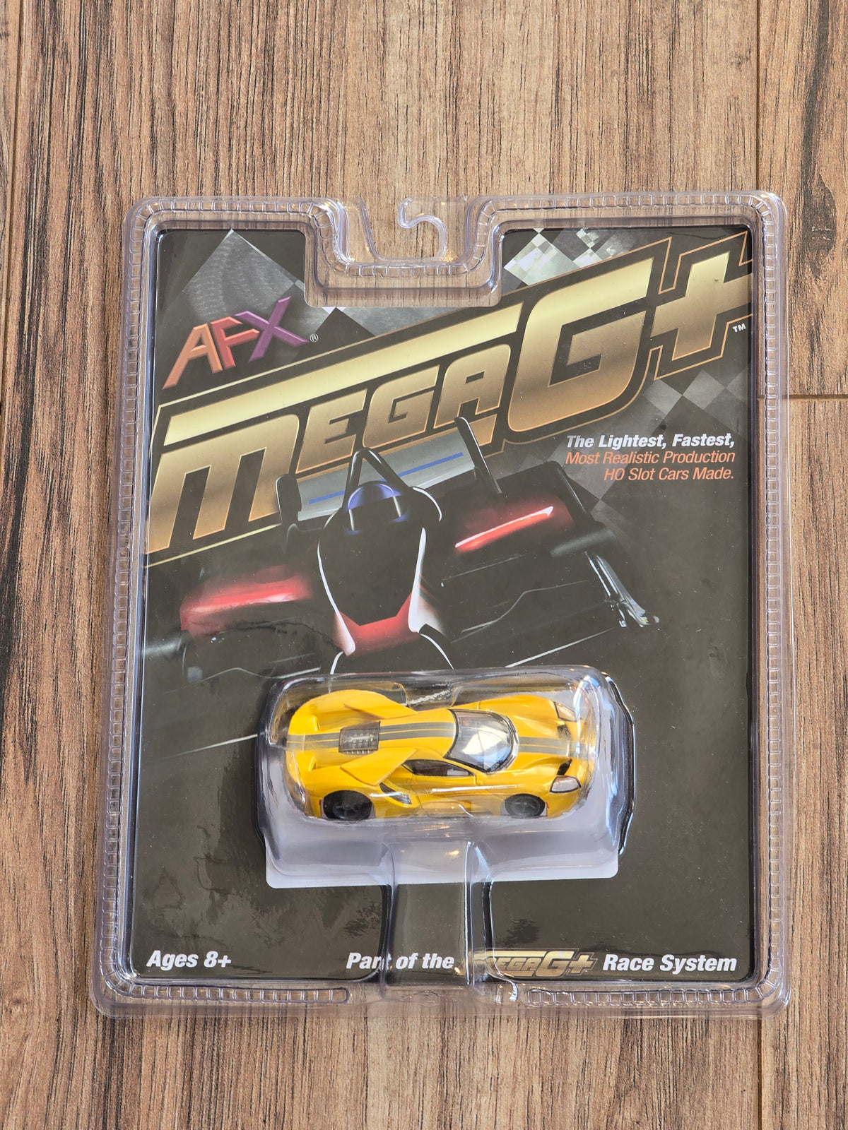 AFX Racing 22029 Yellow Ford GT Mega G+ HO Scale Slot Car