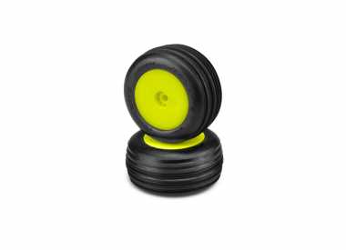 J Concepts 3101-2291 Yellow Mini-T 2.0 Wheels with Green Compound Carvers Tires