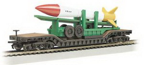 Bachmann 18347 HO 52' Depressed Center Flat Car w/Missile Load