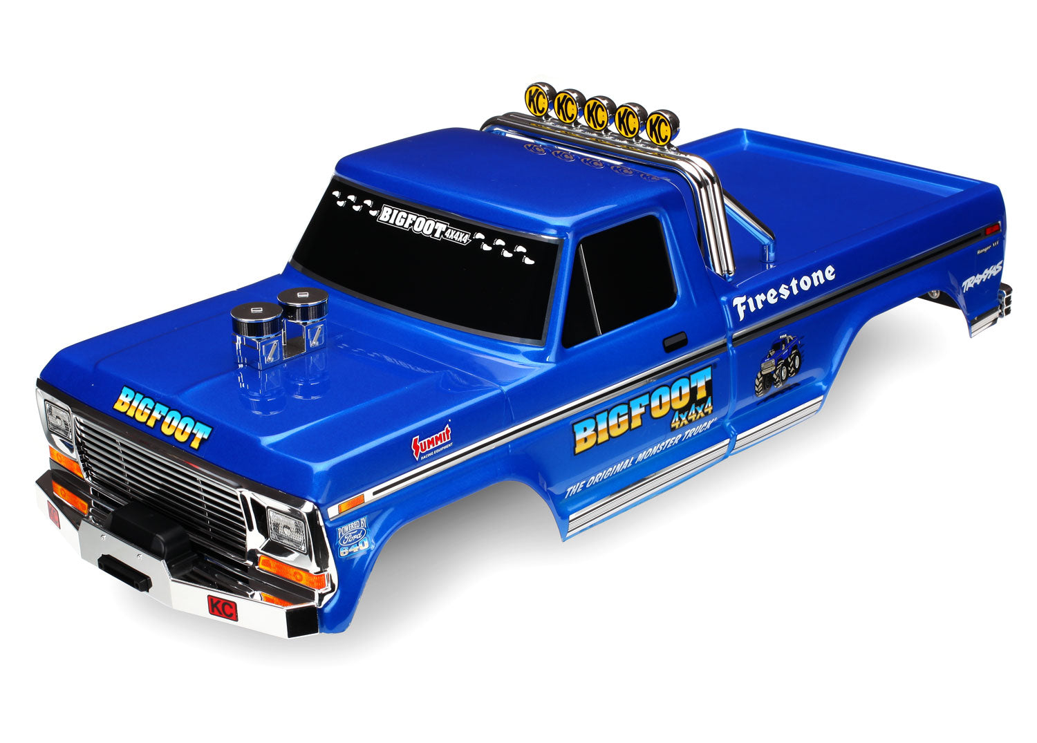 Traxxas - Bigfoot No. 1 Pre-Painted Monster Truck Body (Blue) w/Clipless Mounts, Accessories & Decals