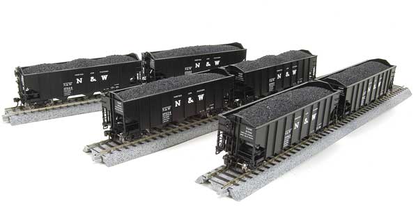 Broadway Limited 3114 N N&W Class H2A 3-Bay Hopper w/Load Set B (Pack of 6)