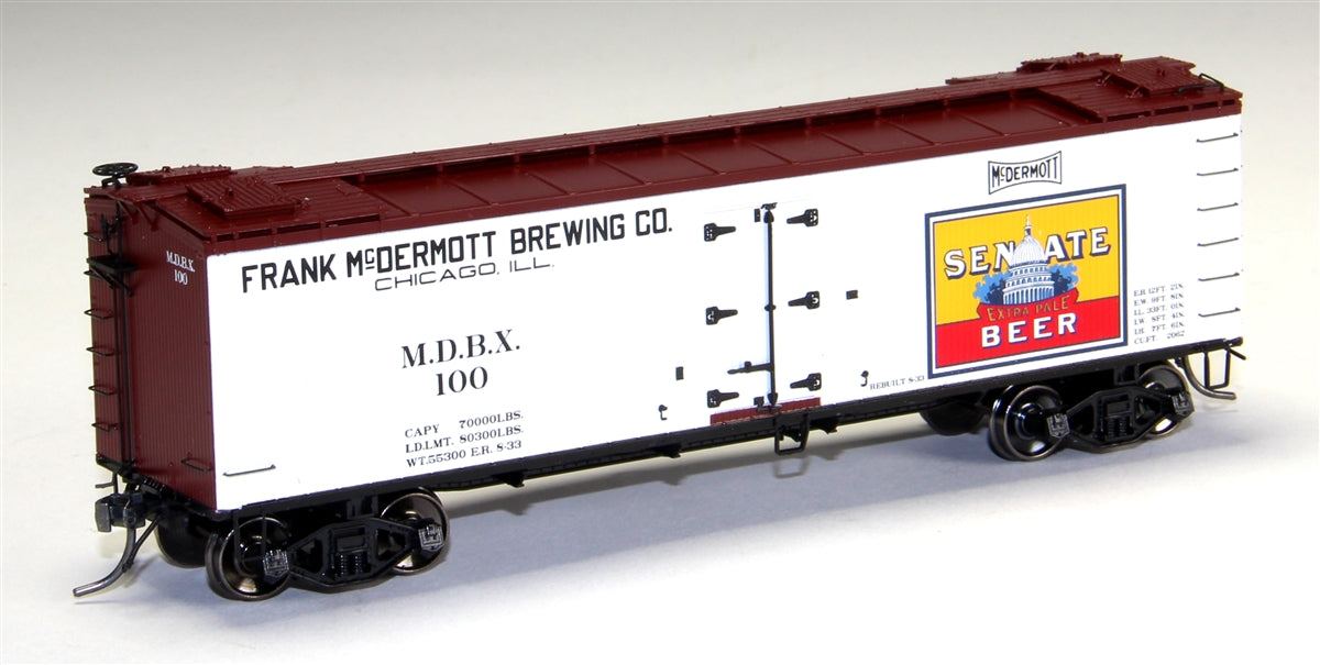 MTH 80-94034 Senate Beer HO Scale R40-2 Woodside Reefer Car