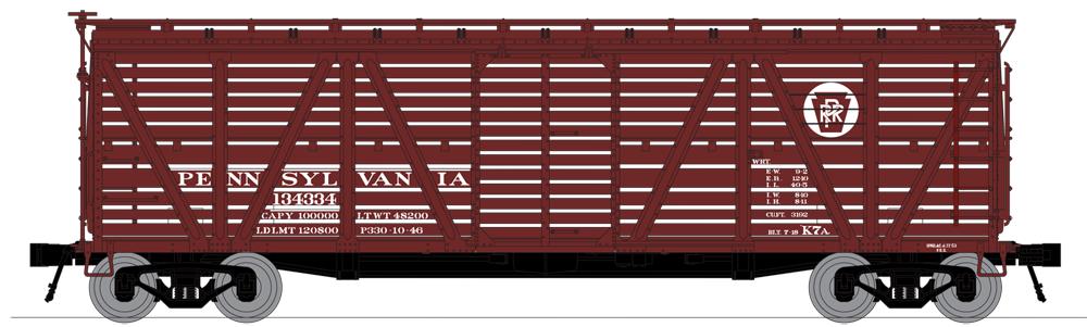 Broadway Limited 3361 N Pennsylvania Railroad PRR K7 Stock Car with Hog Sounds