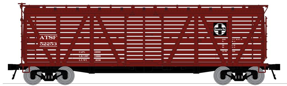 Broadway Limited 3370 N Santa Fe PRR K7 Stock Car No Sound (Pack of 4)