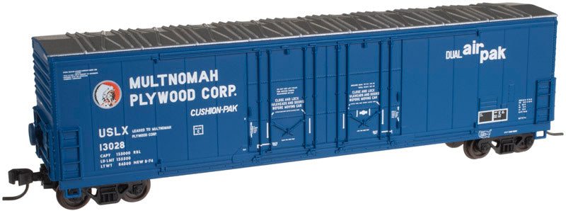Atlas 50001413 N Multnomah Plywood USLX Evans 53' Double Plug-Door Boxcar #13028
