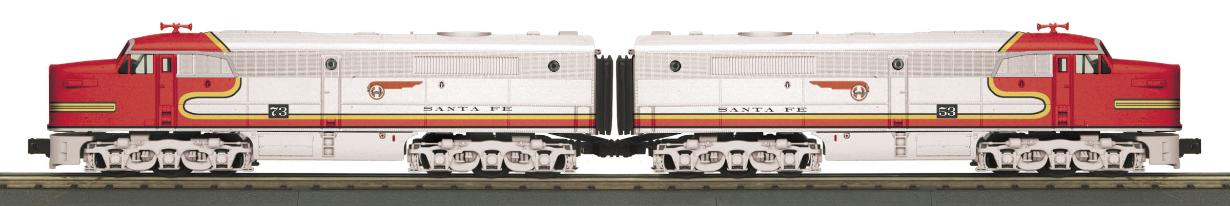 MTH 30-20277-1 Santa Fe Alco PA AA Diesel Engine Set w/PS 3.0 #53/73