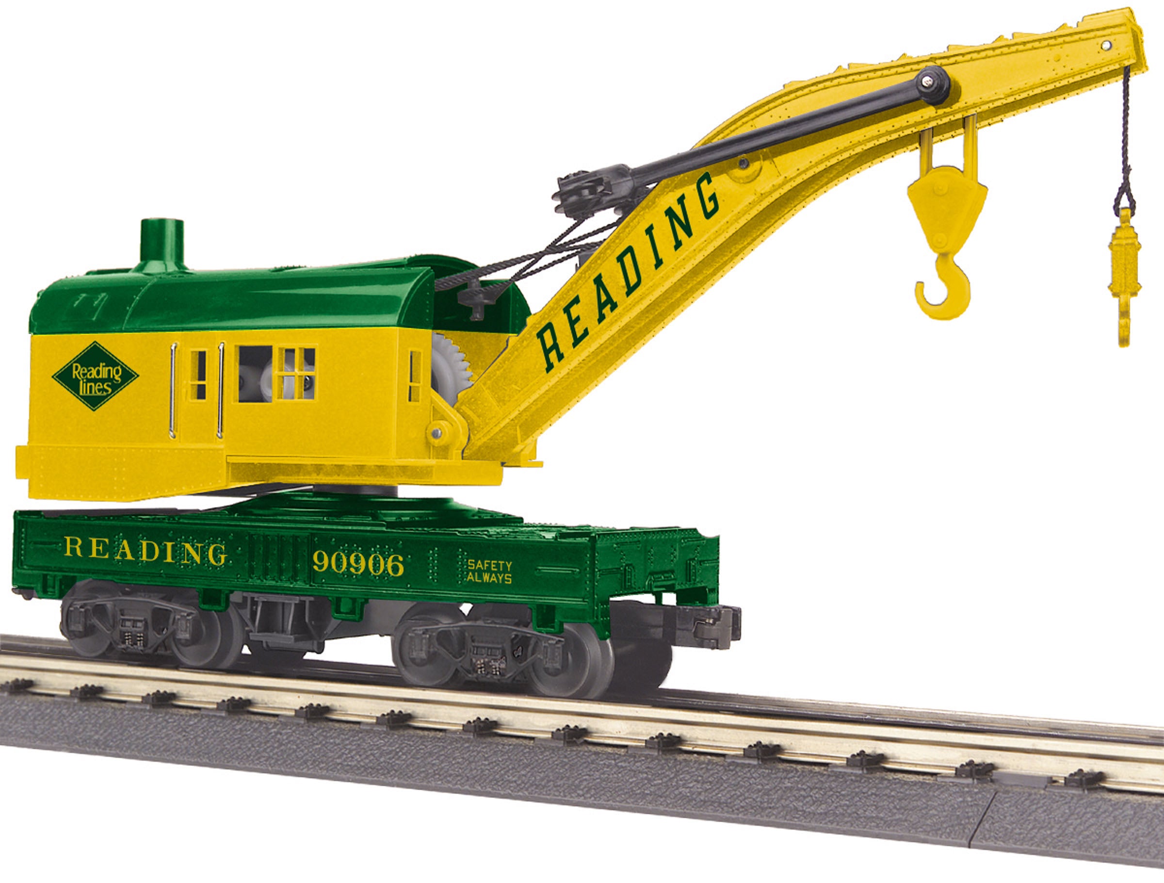 MTH 30-79483 O Reading Crane - Ready to Run - 3-Rail - RailKing #90906