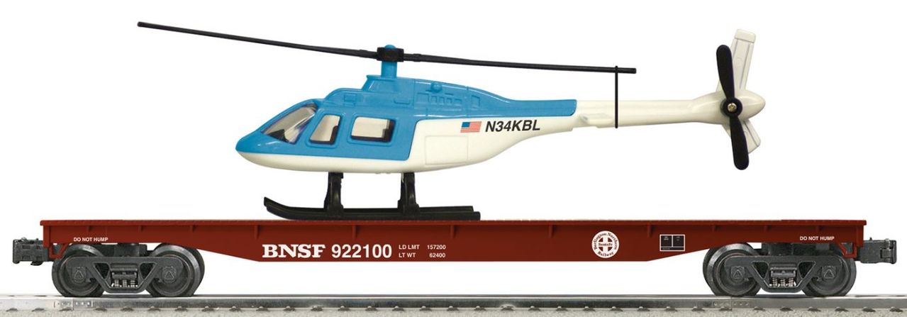 Lionel 6-22511 K-Line O BNSF Flatcar with Helicopter