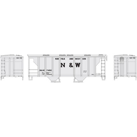 Roundhouse 96166 HO Norfolk & Western PS-2 2003 2-Bay Covered Hopper Car #71458