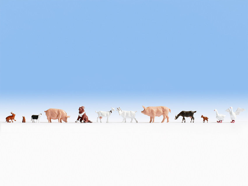 Noch 15711 HO Small Farm Animals Figures (Set of 12)