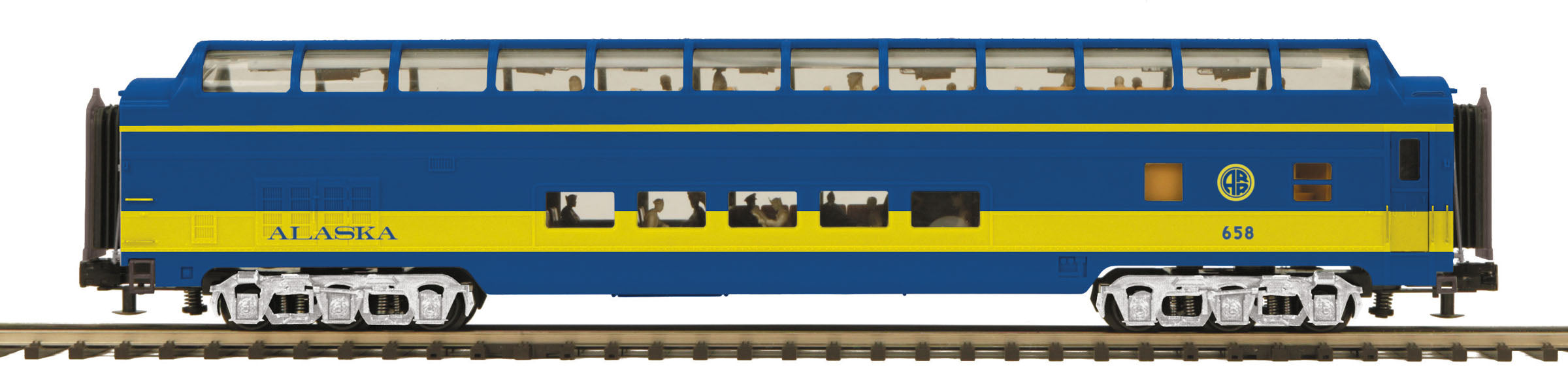 MTH 20-67256 O Alaska 70' ABS Full Length Vista Dome Passenger Car (Smooth) #658