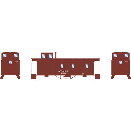 Athearn 14468 N Santa Fe 30' 3-Window Caboose #1355