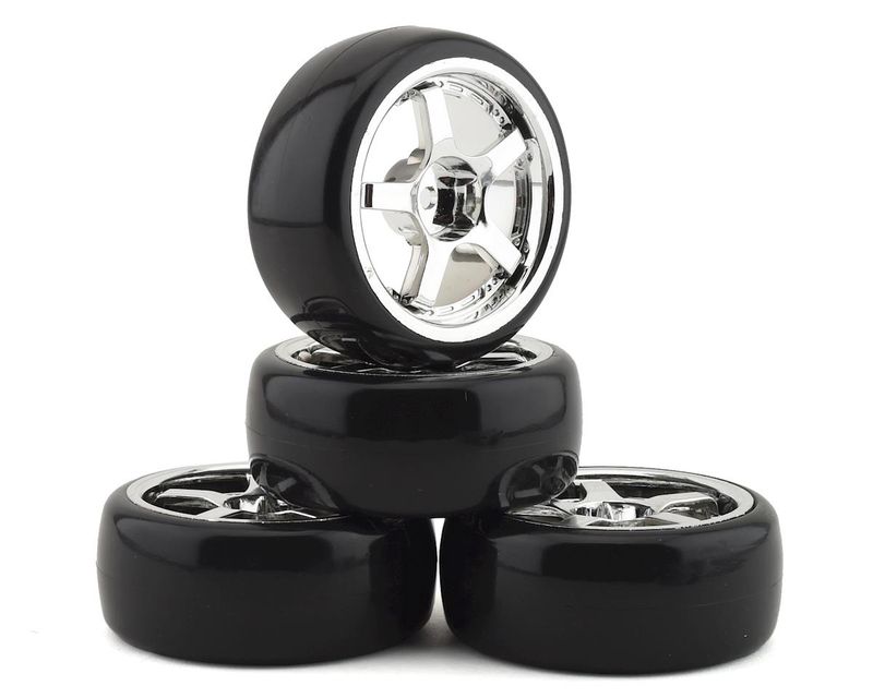 Integy Team Integy "Type I" Complete Drift Wheel & Tire Set (Chrome) (4)