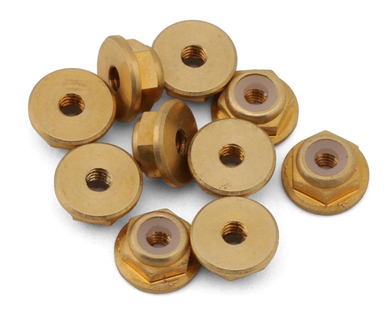Treal Hobby Axial SCX24 Brass Nylon Lock Nuts (2x0.4mm) (10)
