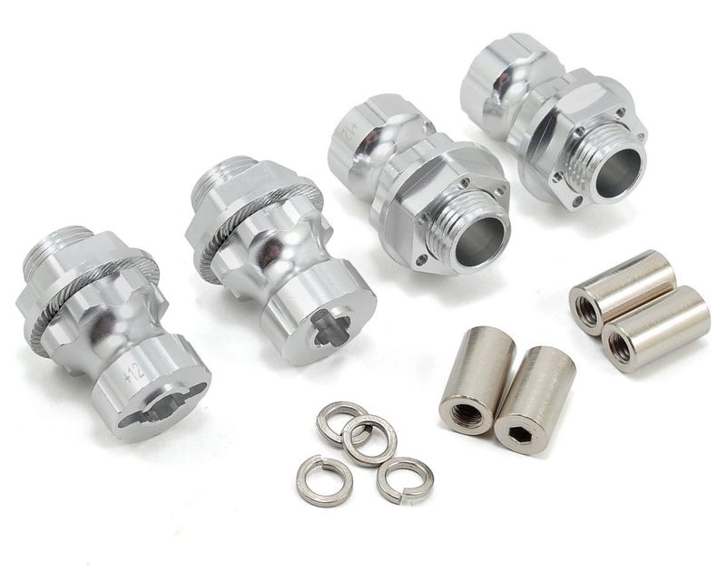 Integy Team Integy 17mm Aluminum Hex Wheel Hub Set (Silver) (4) (+12mm Offset)