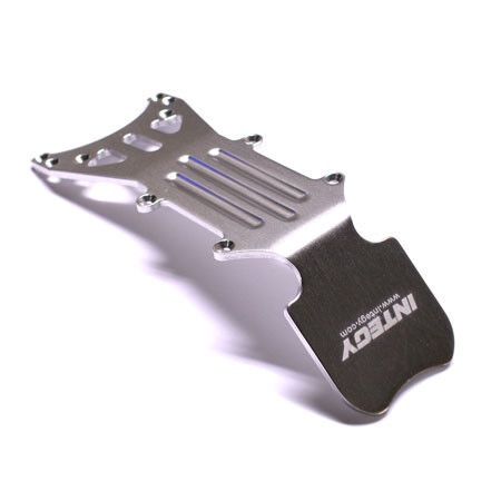 Integy Type II Front Skid Plate, Silver: TMX, EMX