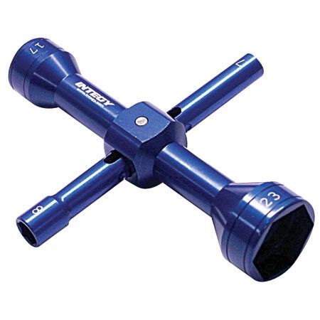 Integy Quad Hex Socket Wrench 7,8,17,23mm, Blue