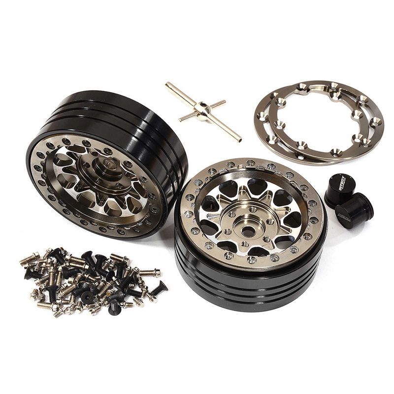Integy Alloy Beadlock Wheels for 1/10 Enduro Sendero Grey