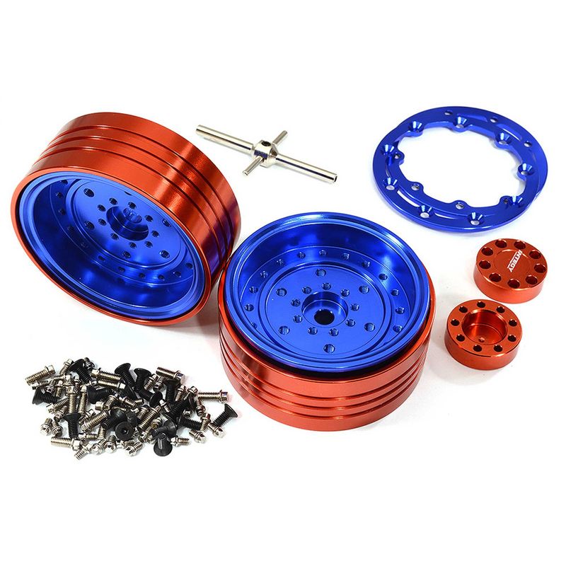 Integy Alloy Beadlock Wheels for 1/10 Enduro Sendero Blue