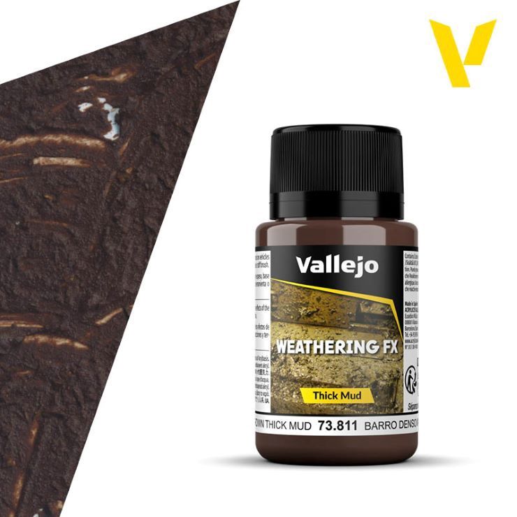 Vallejo 40ml Bottle Brown Thick Mud Weathering FX 73811