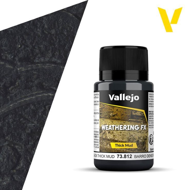 Vallejo 40ml Bottle Black Thick Mud Weathering FX 73812