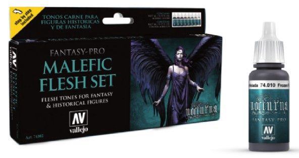 Vallejo 17ml Malefic Flesh Tones Fantasy-Pro Paint Set (8 Colors) 74102