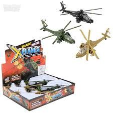Toy Network 8" Die-Cast Pullback Apache Helicopter