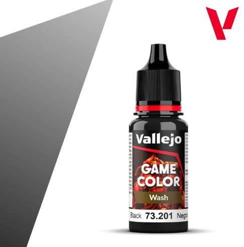 Vallejo 18ml Bottle Black Wash Game Color 73201