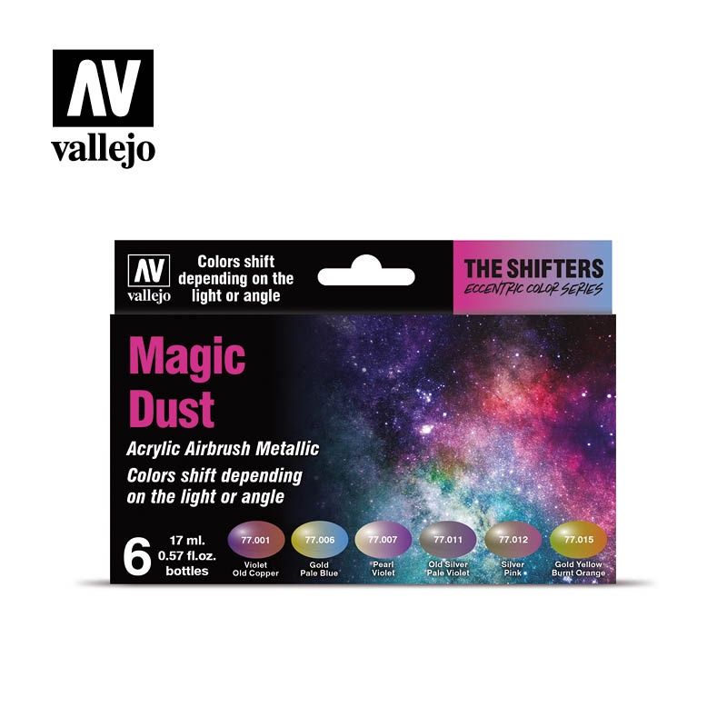 Vallejo 17ml Magic Dust Metallic Color Shift Paint Set (6 Colors) 77090