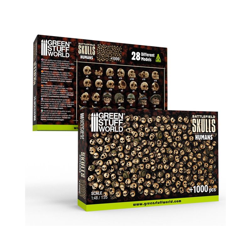 Green Stuff World 1000x Battlefield Resin Skulls 1:48-1:35