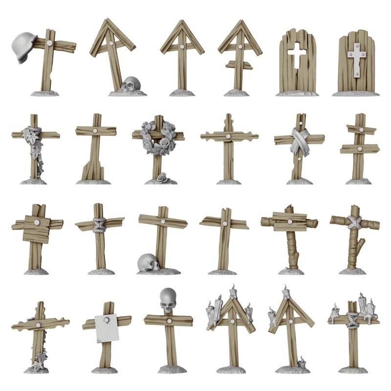 Green Stuff World Trench Wooden Crosses 1:48-1:35