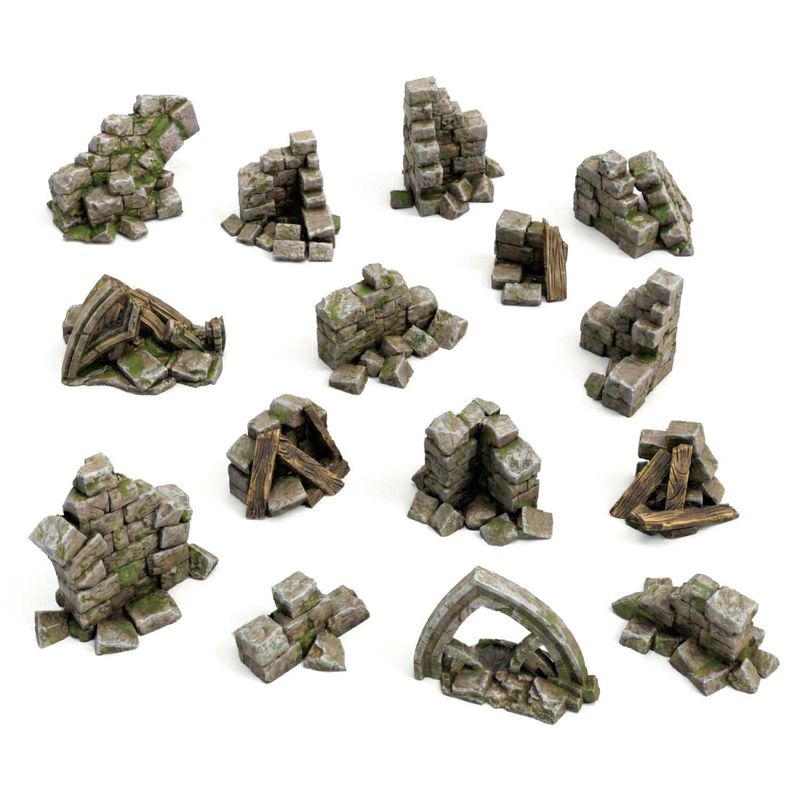 Green Stuff World Stone wall ruins 1:48