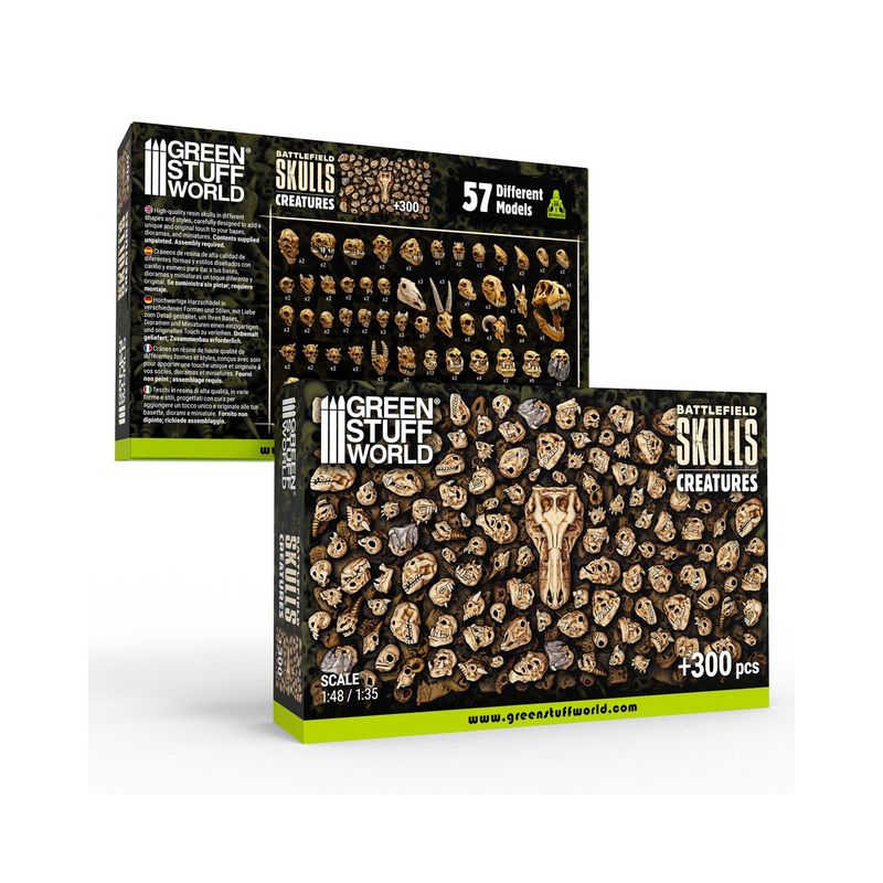 Green Stuff World 300x Battlefield Creature Skulls 1:48-1:35