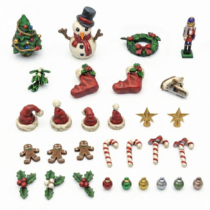 Green Stuff World Christmas Decorations set 1:48-1:35