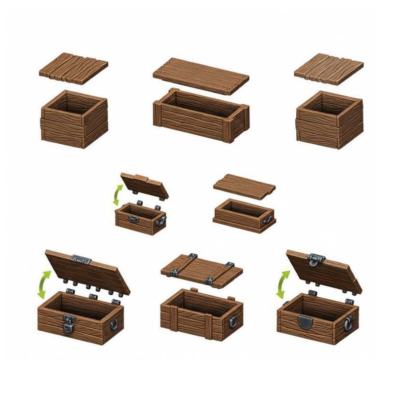 Green Stuff World Wooden boxes set 1:48-1:35