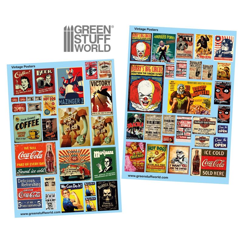 Green Stuff World Waterslide Decals - Vintage Posters