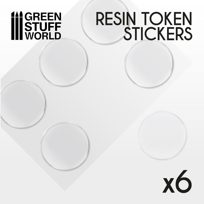 Green Stuff World 6x Resin Token Stickers 50mm