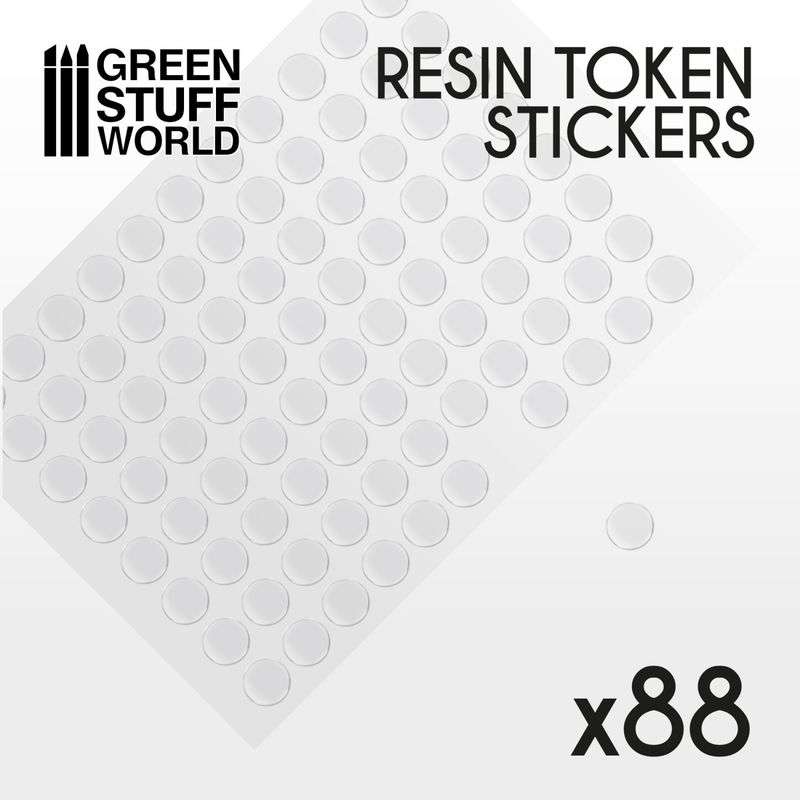 Green Stuff World 88x Resin Token Stickers 15mm