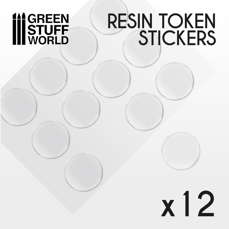Green Stuff World 12x Resin Token Stickers 40mm