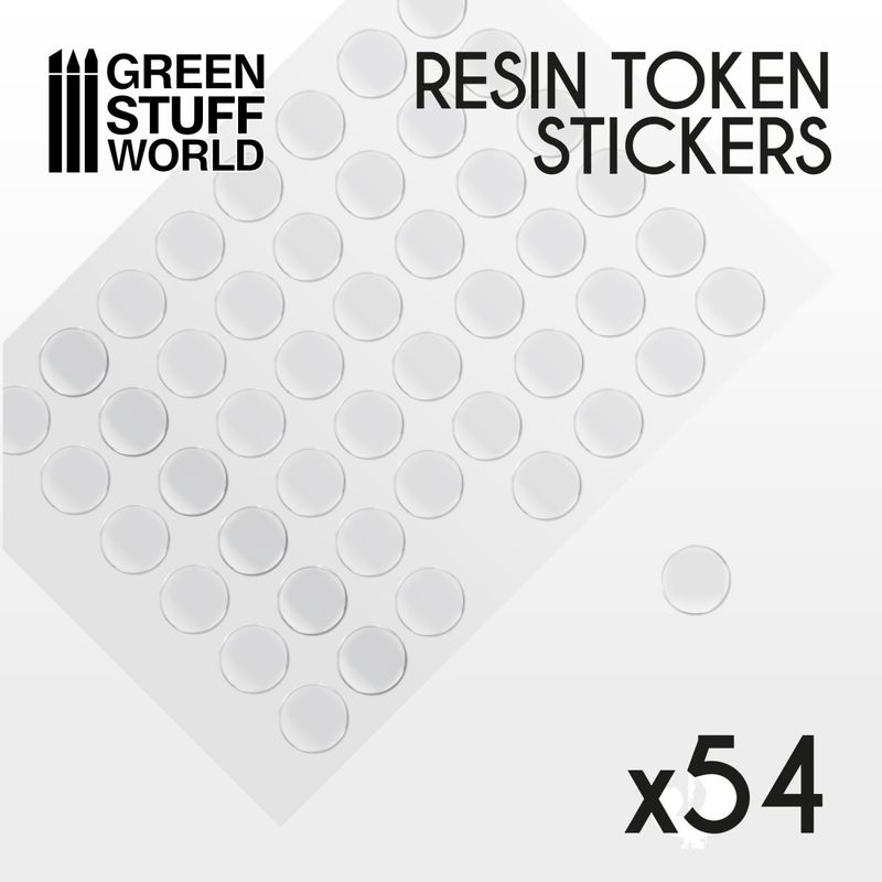 Green Stuff World 54x Resin Token Stickers 20mm
