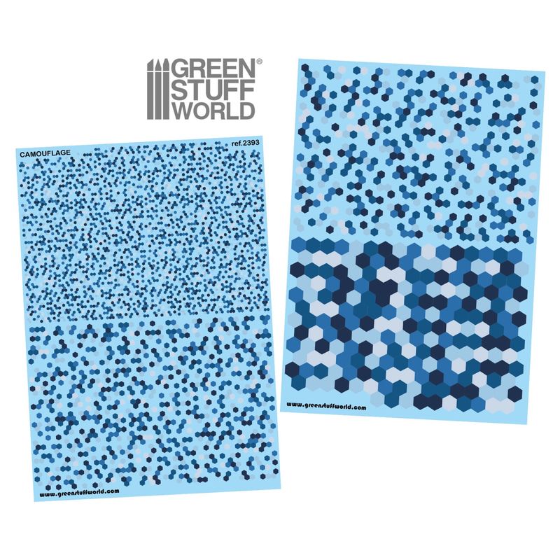 Green Stuff World Waterslide Decals - Hex Tundra Camo